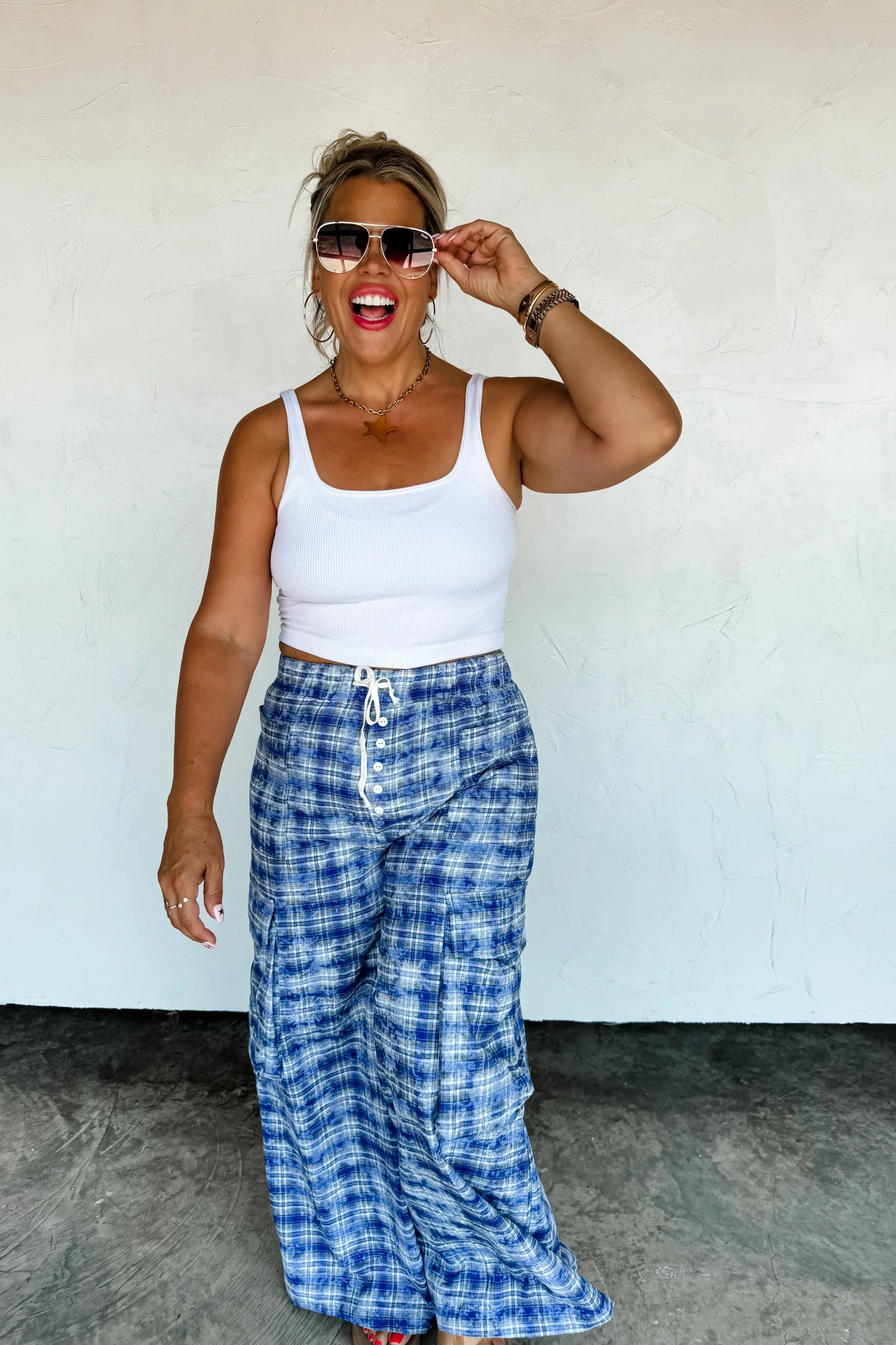 PREORDER: Plaid Behavior Wide Leg Pants
