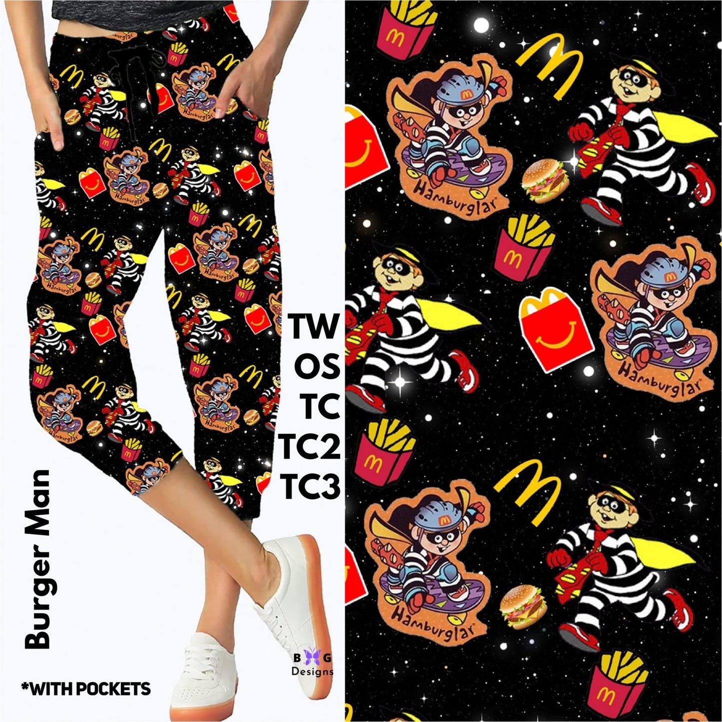 Burger Man - Capri Joggers