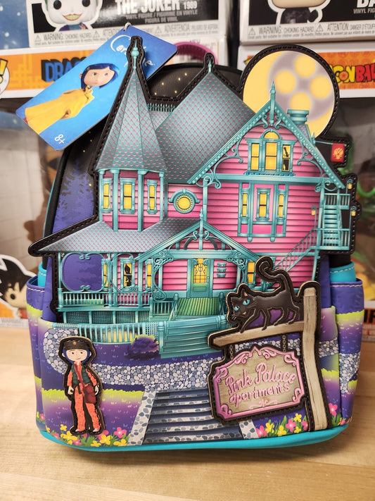 LOUNGEFLY LAIKA CORALINE HOUSE MINI BACKPACK