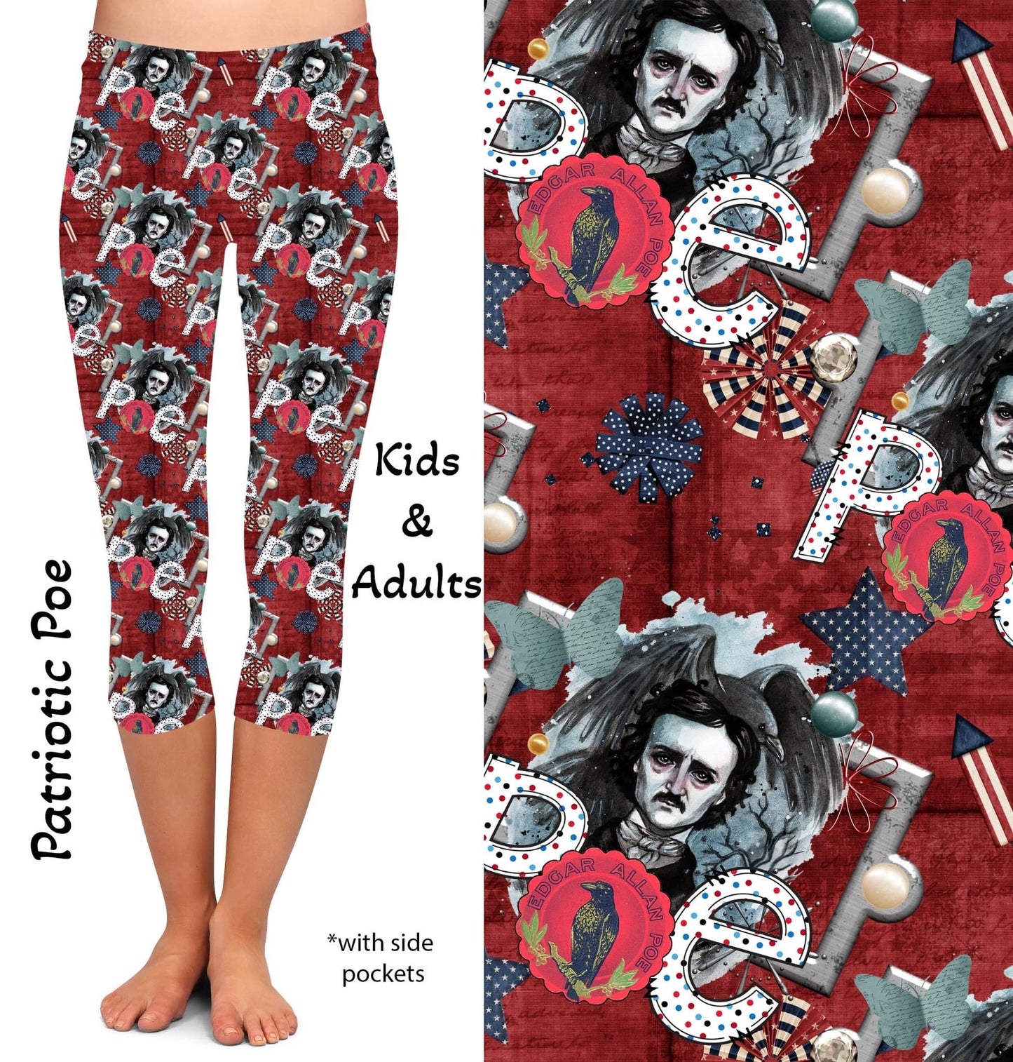 Patriotic Poe Capris with Pockets