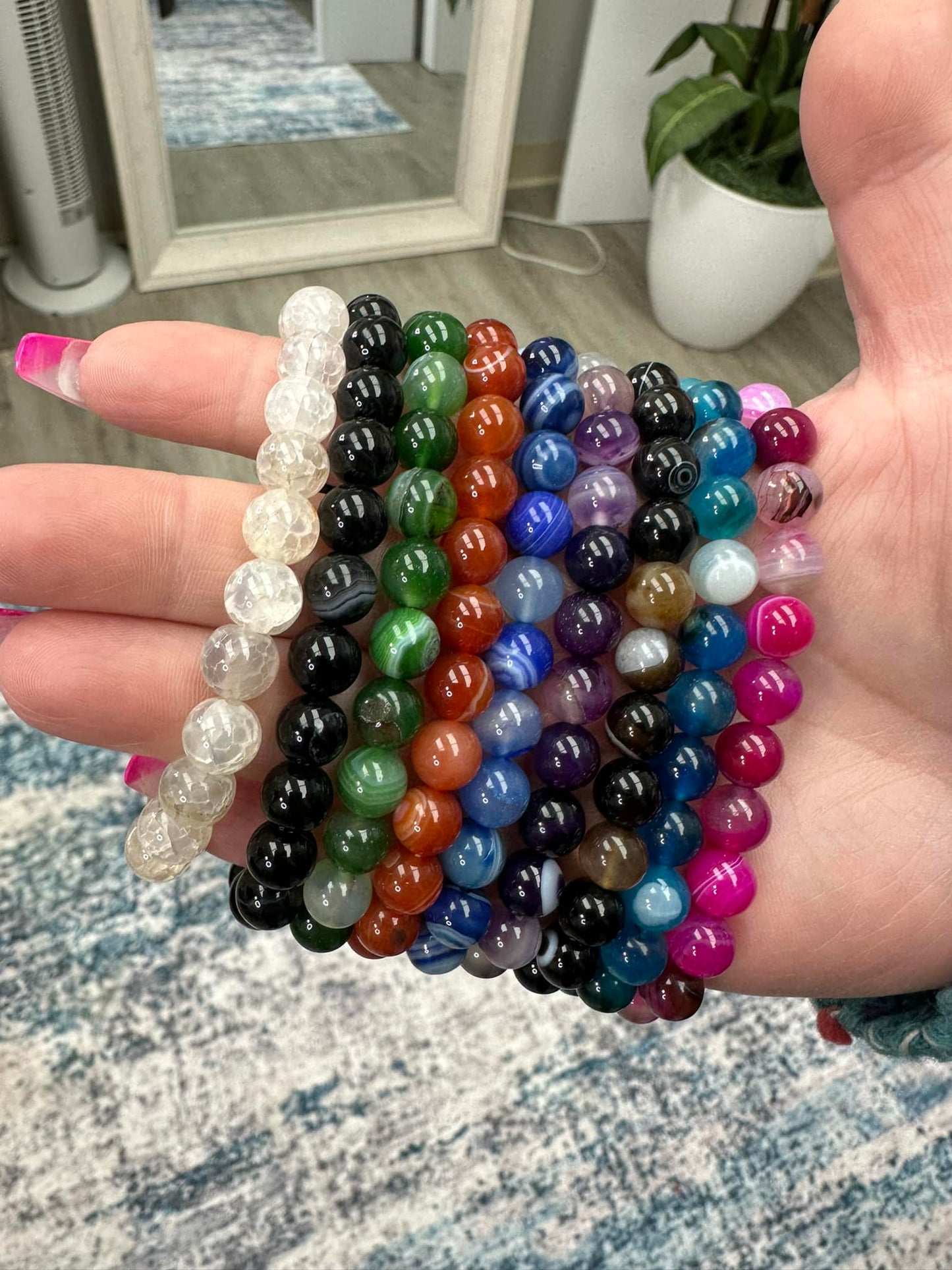 Teal Agate Crystal Bracelet