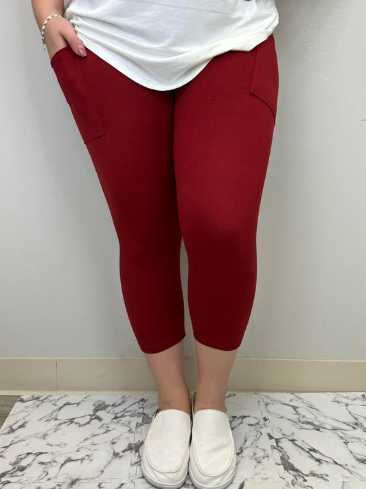 Cranberry Capri w/ Pockets