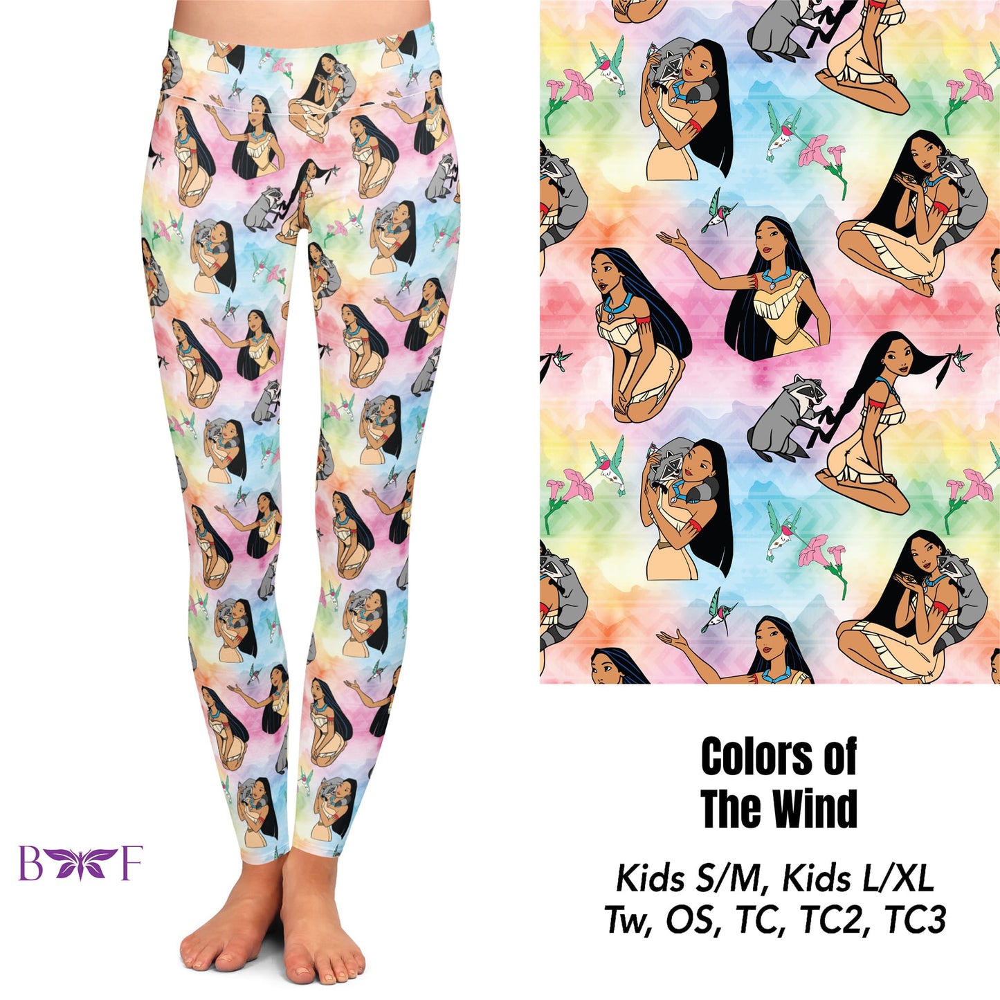 Colors of The Wind kids leggings with pockets