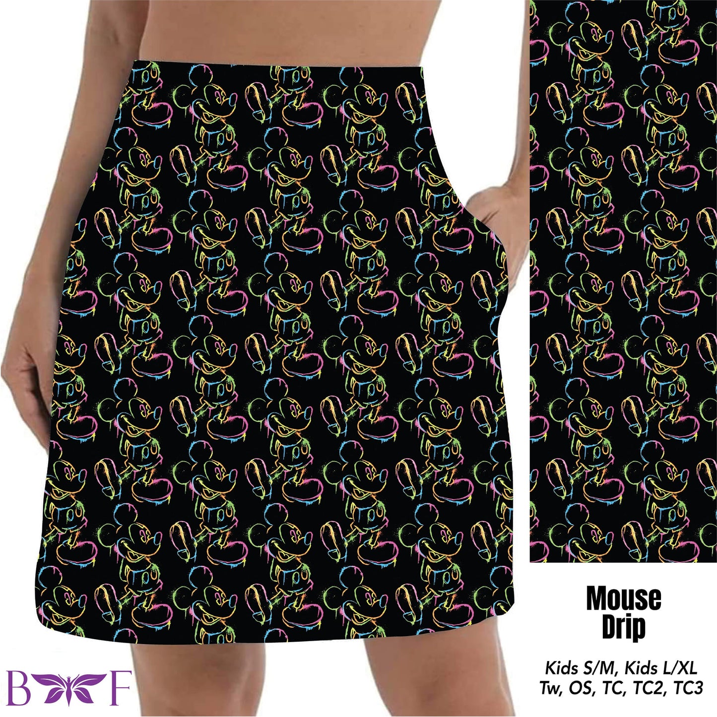Mouse Drip Skort