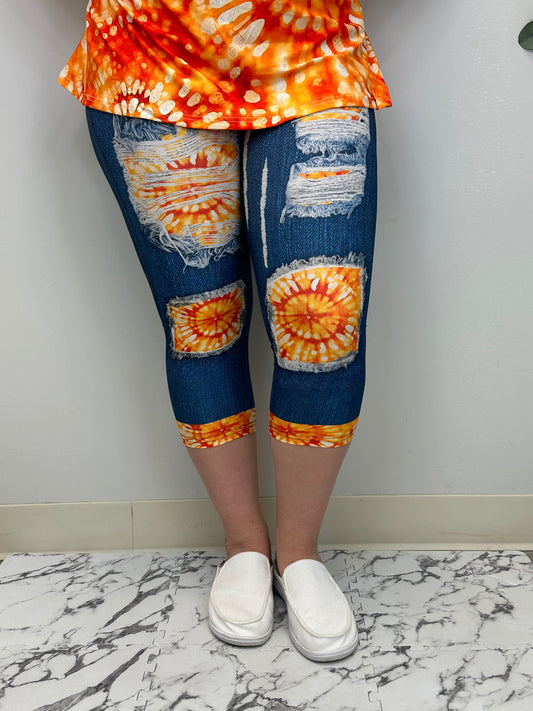 Tangerine Capri w/ Butt Pockets