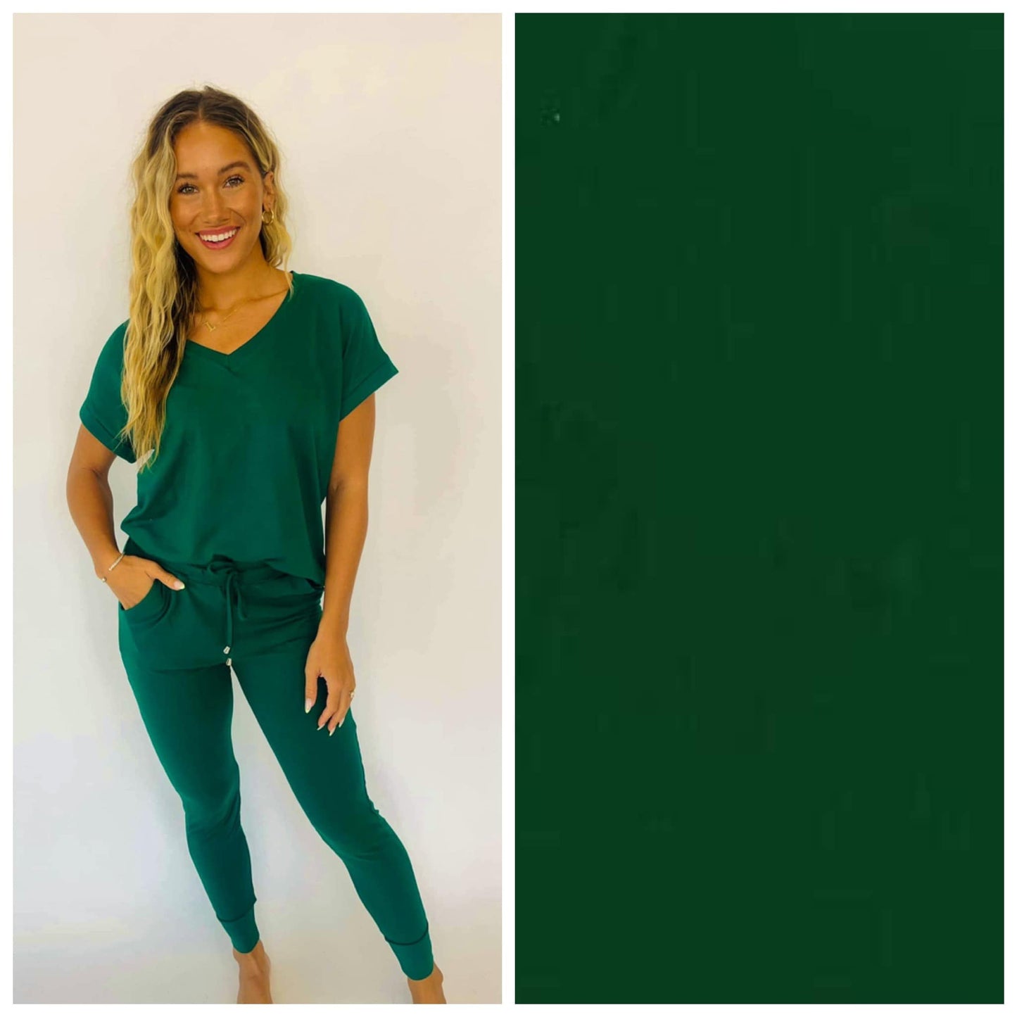 Kristie V-Neck Lounge Set  GREEN Preorder closes 8/31 eta late Sept.