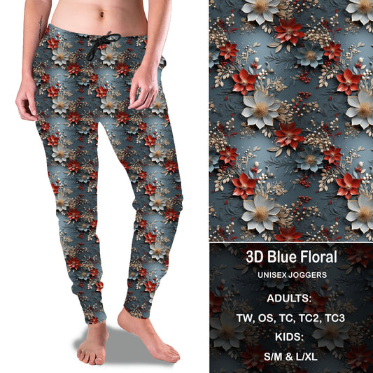 3D Blue Floral - Full Joggers Preorder Closes 9/26 eta Nov.