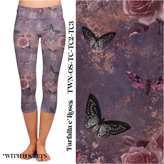 Farfalla e’ Roses - Capri Leggings with Pockets