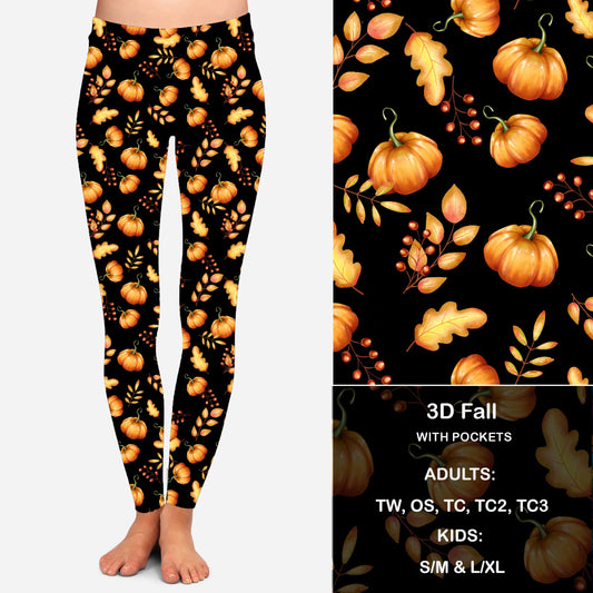 3D Fall Pumpkins Leggings & Capris with Pockets  Preorder Closes 7/7 eta Late August