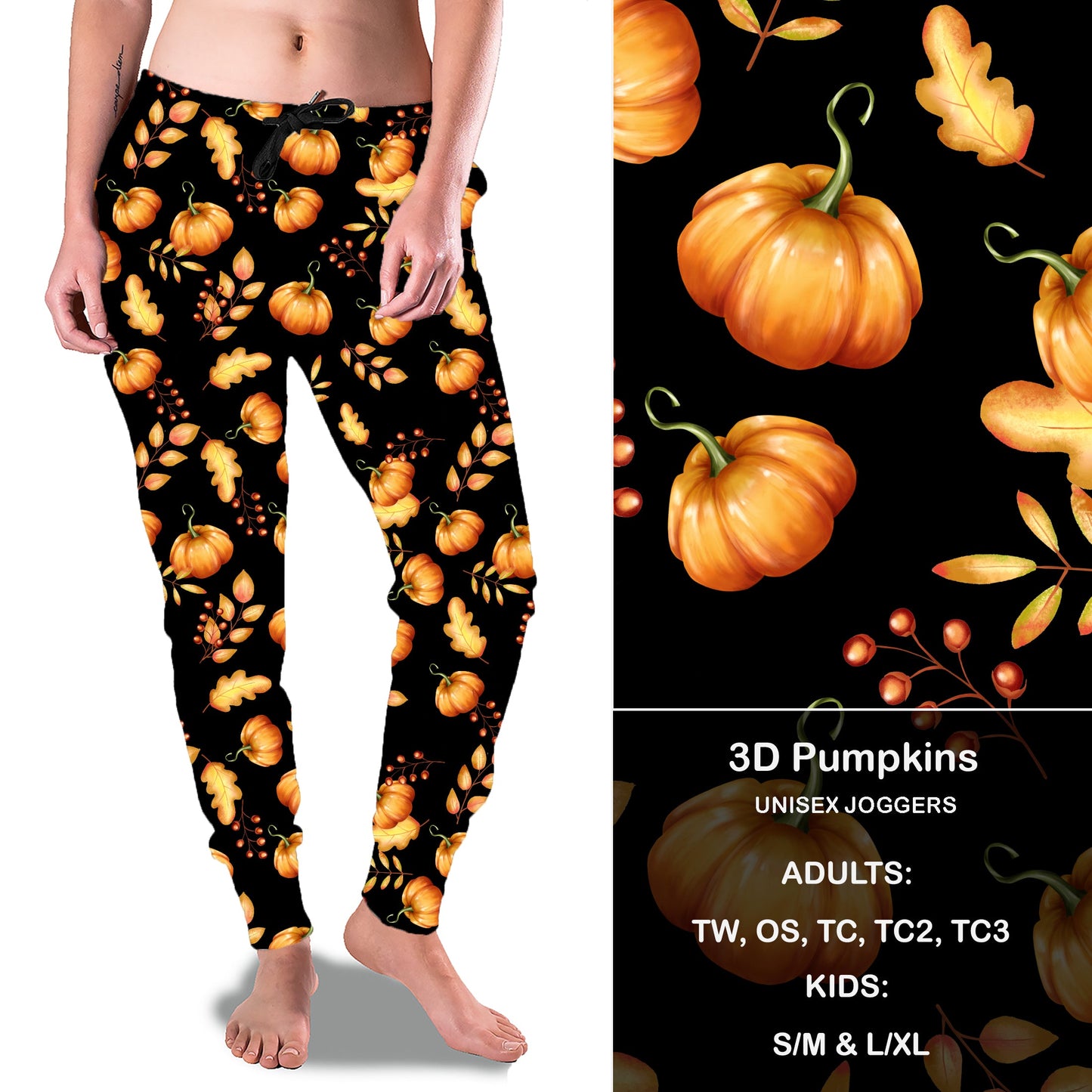 3D Pumpkins Full Joggers Preorder Closes 7/27 eta Beginning September