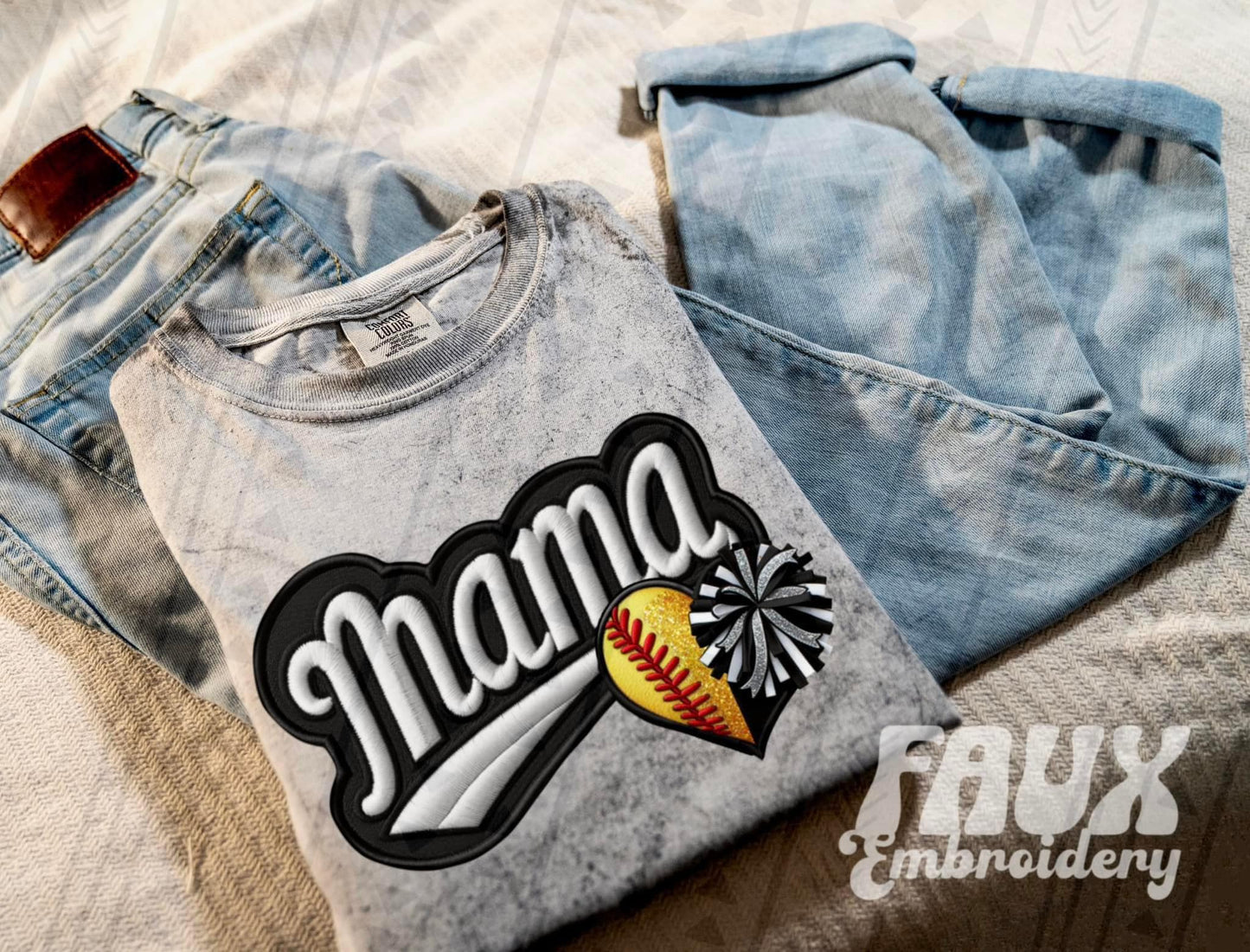 FAUX Varsity Mama Sweatshirt