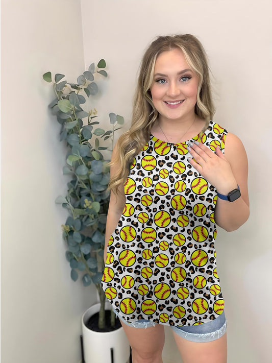 Softball Love Flowy Tank Top