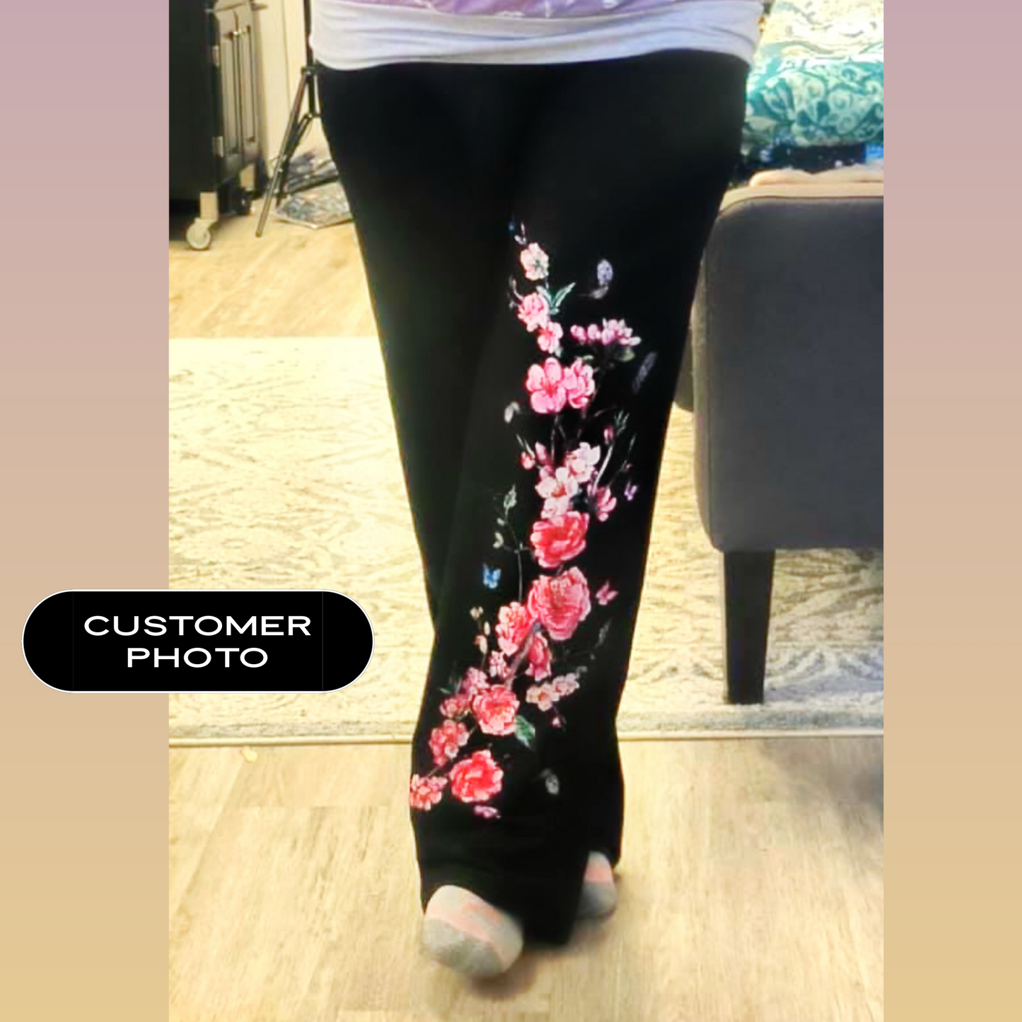 Black Arrow Floral Lounge Pants