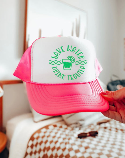 Save Water Drink Tequila Trucker Hat - Two Colors
