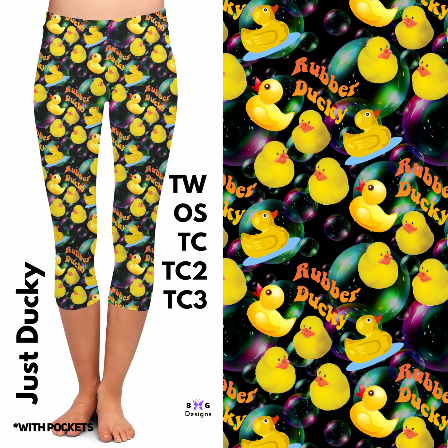 Just Ducky - Capri Leggings with Pockets