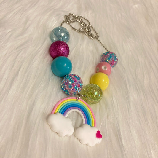 Pastel Rainbow Bubblegum Bead Necklace