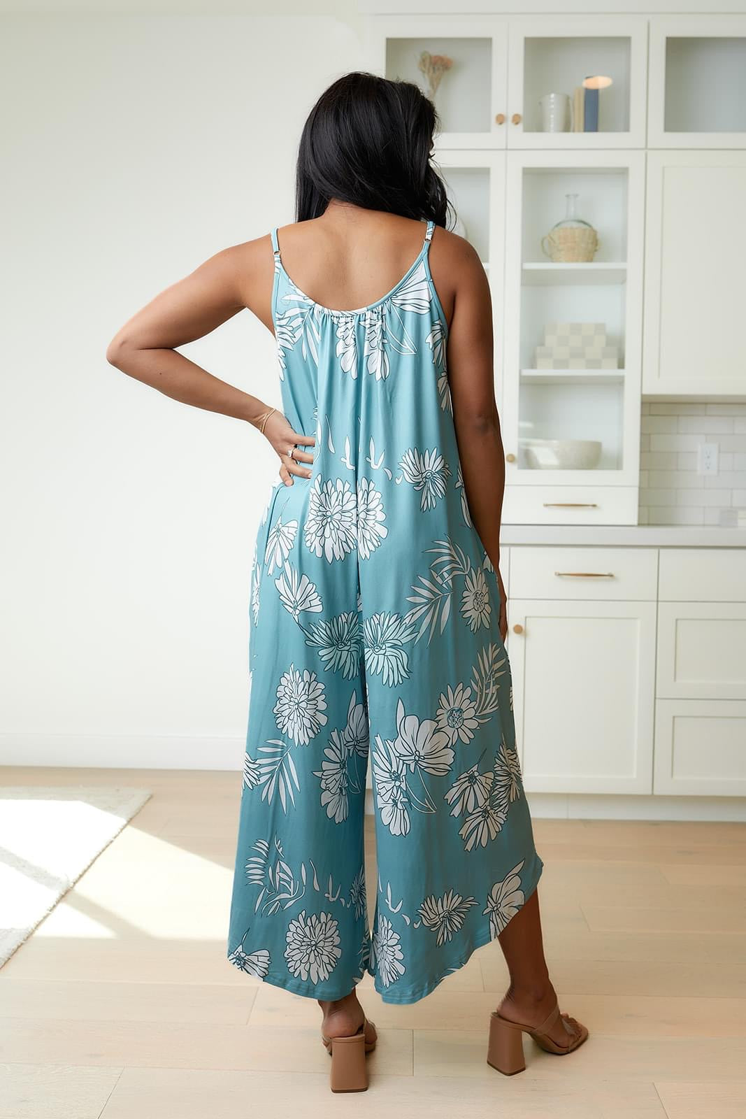 Sage Floral Baggy Rompers -  HARD closes 6/8 6PM CST ETA JULY