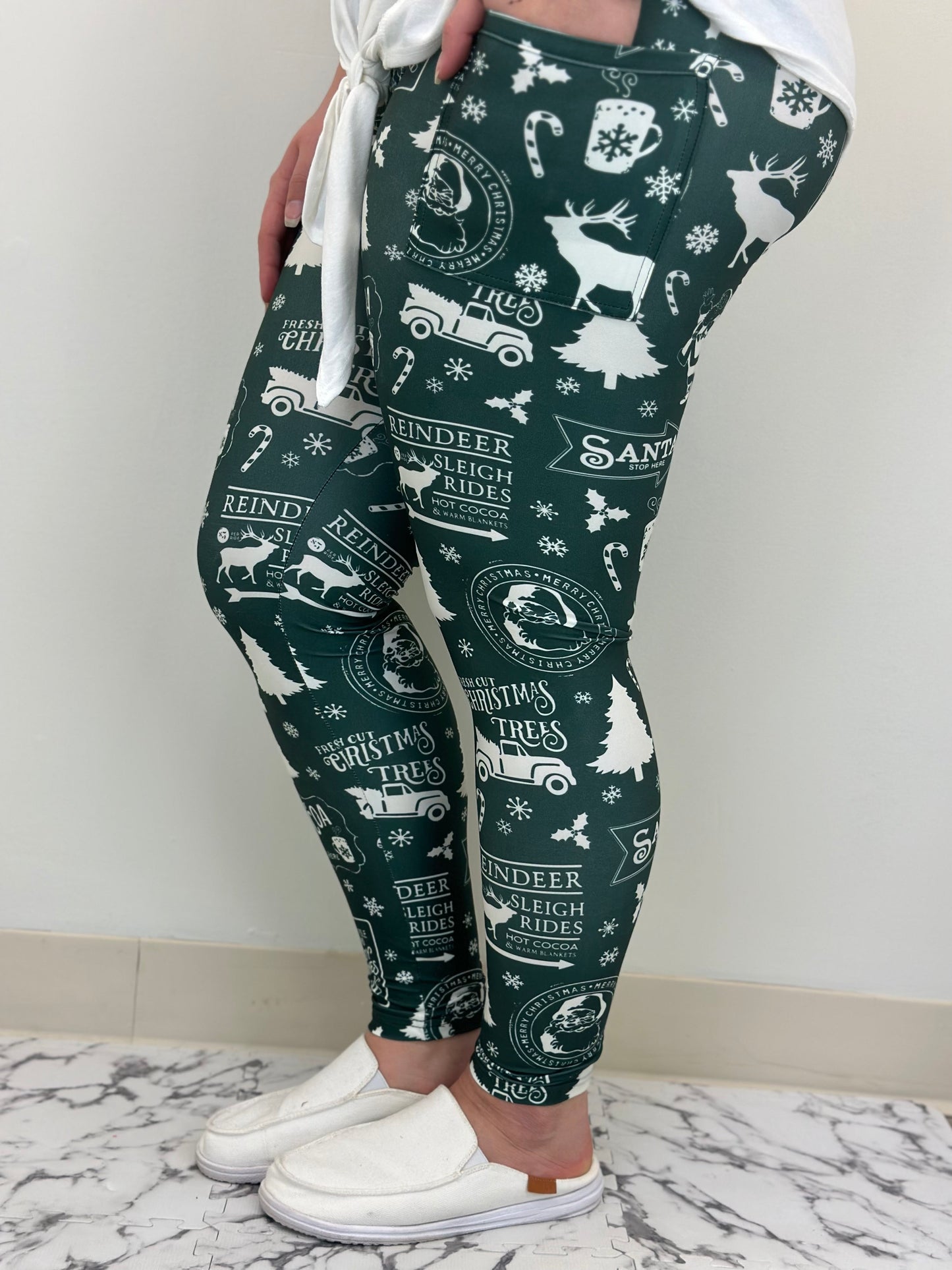 X-Mas Sleigh Leggings w/ Pockets