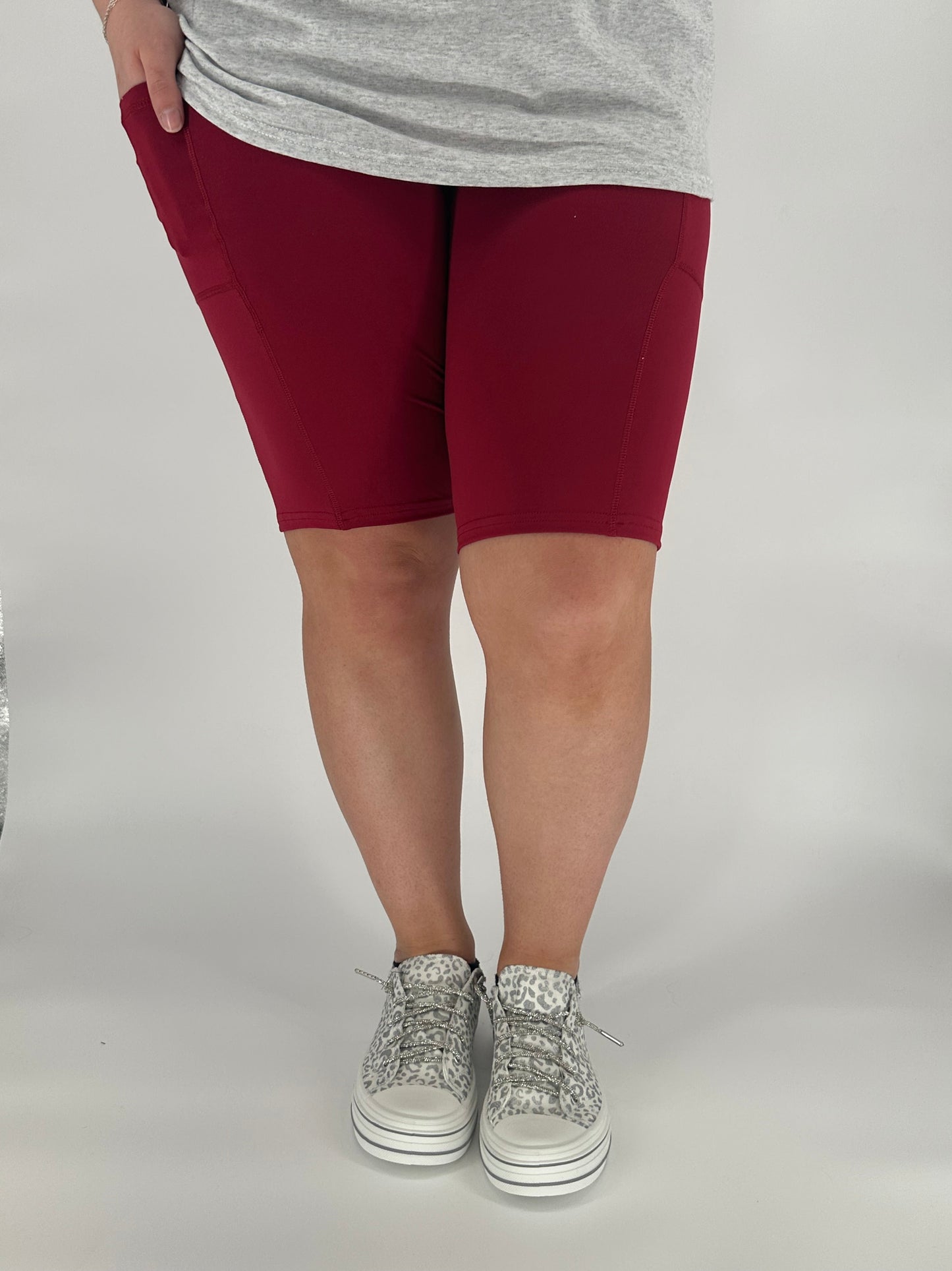 Wine Bermuda Shorts w/ Pockets