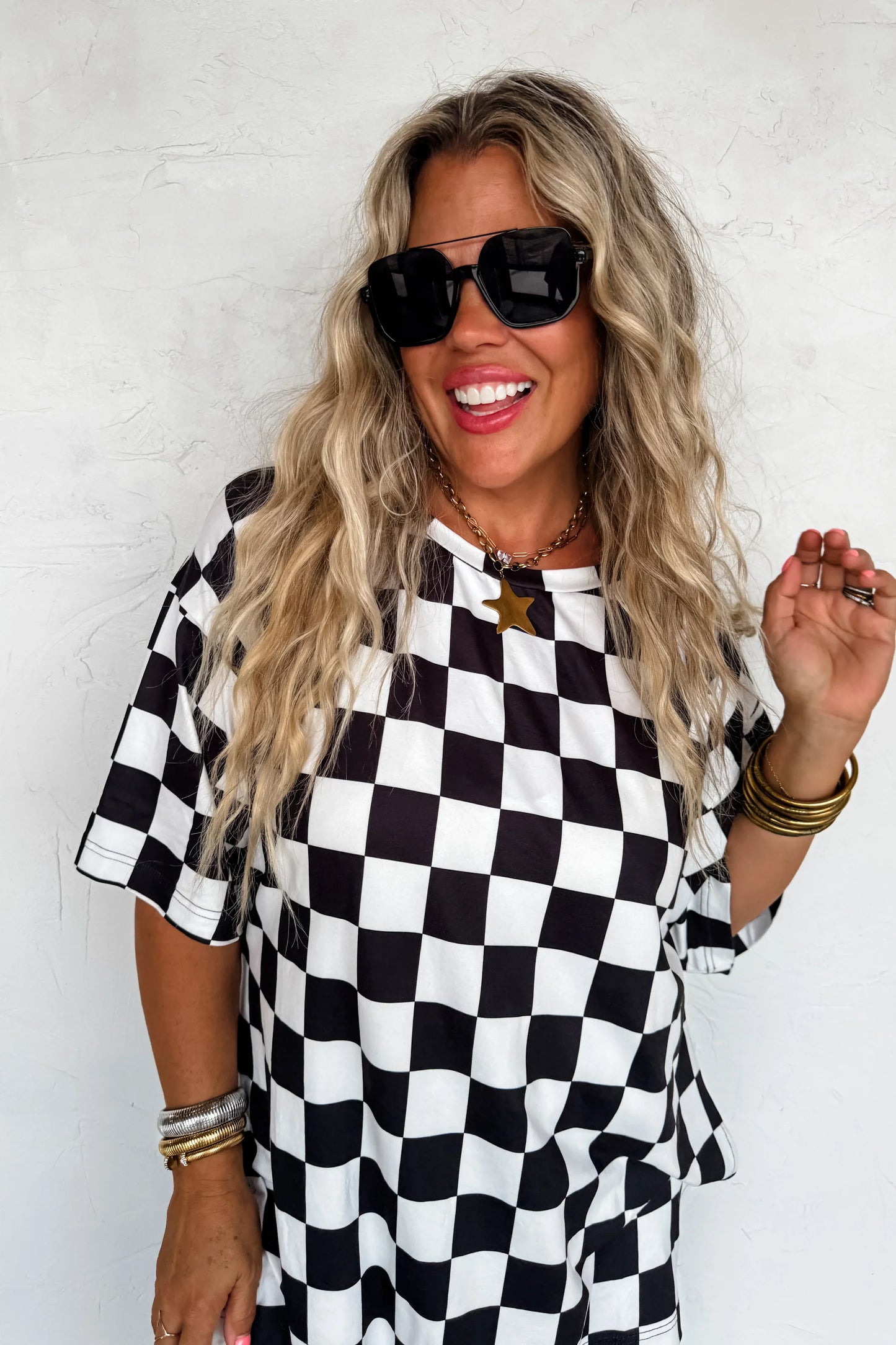 PREORDER: Check Babe Side Slit Top