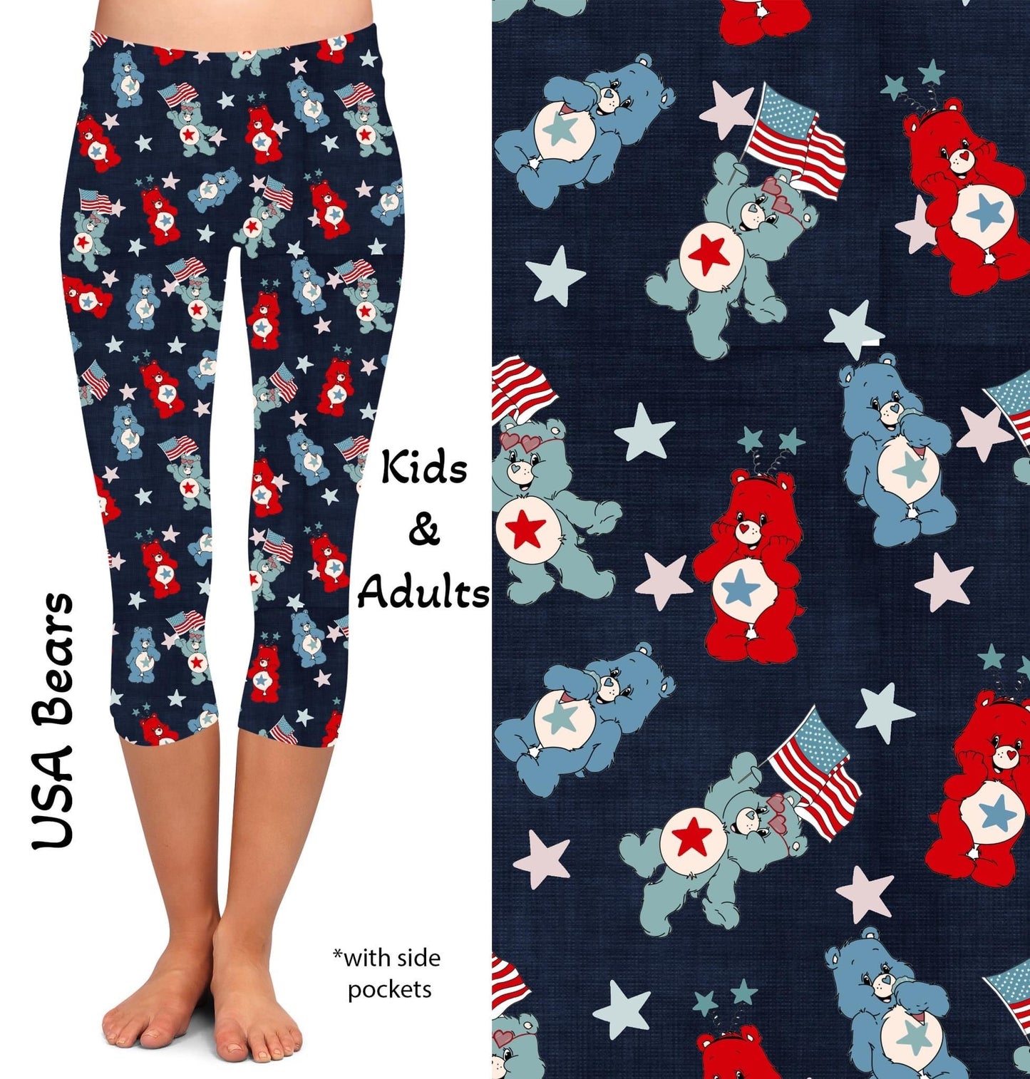 USA Bears Leggings & Capris with Pockets