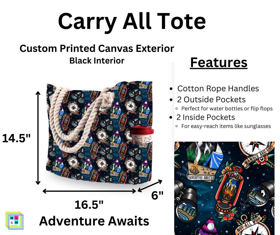 Adventure Awaits Carry All Tote