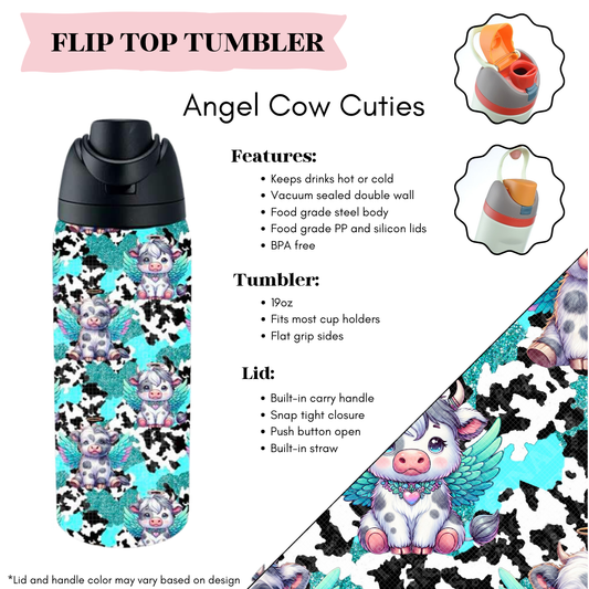 Angel Cow Cuties Flip Top Tumbler