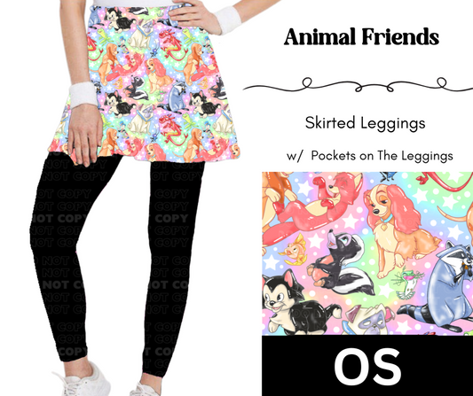 Animal Friends Skirted Full Length Leggings w/ Pockets
