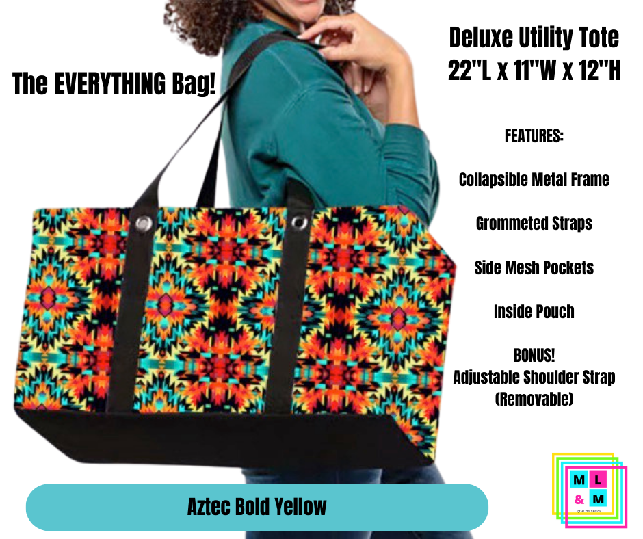 Aztec Bold Yellow Collapsible Tote