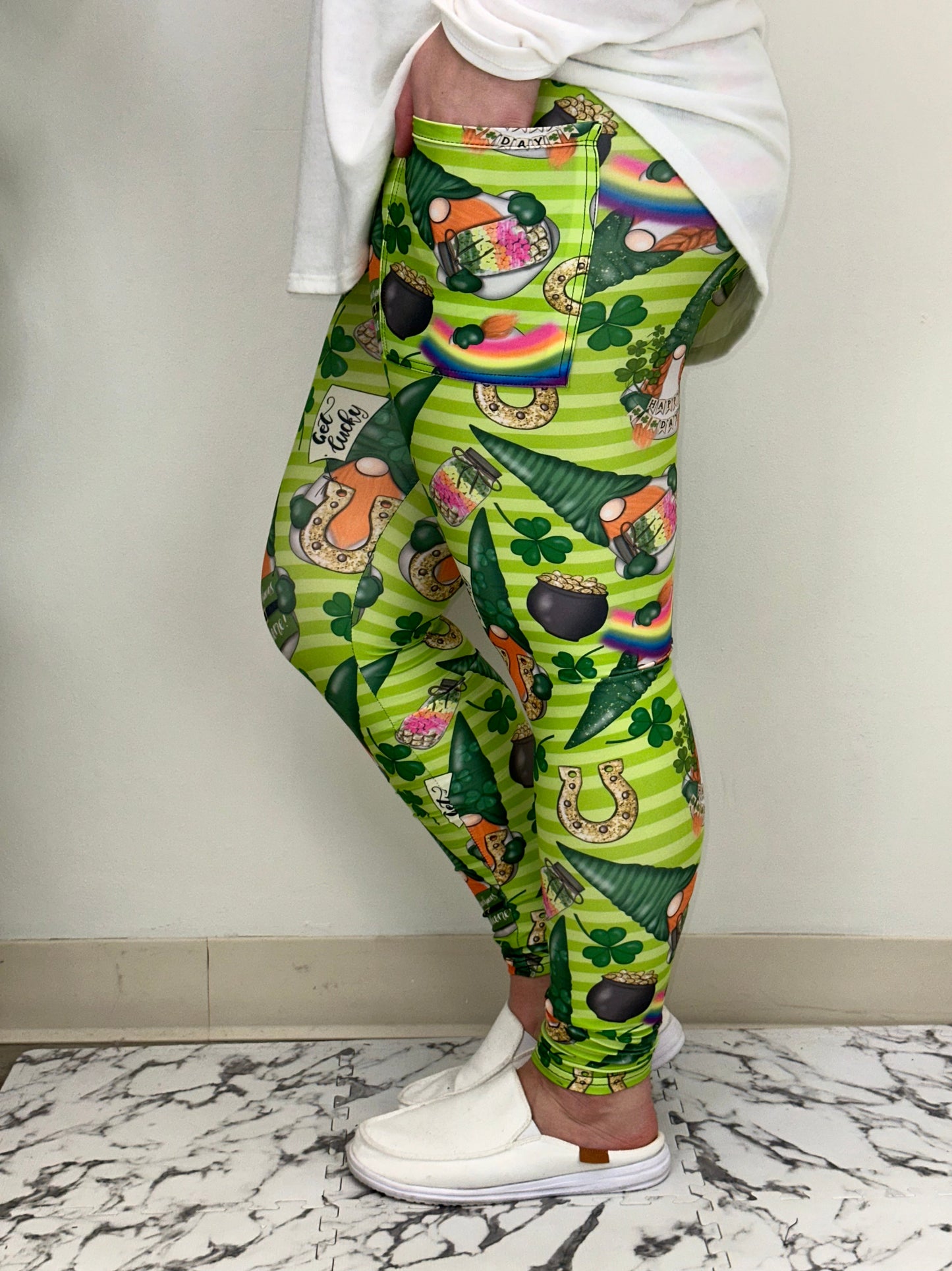 St. Patty Gnome Leggings w/ Pockets