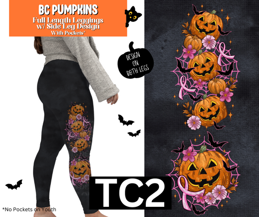 BC Pumpkins Full Length Leggings w/ Side Leg Designs