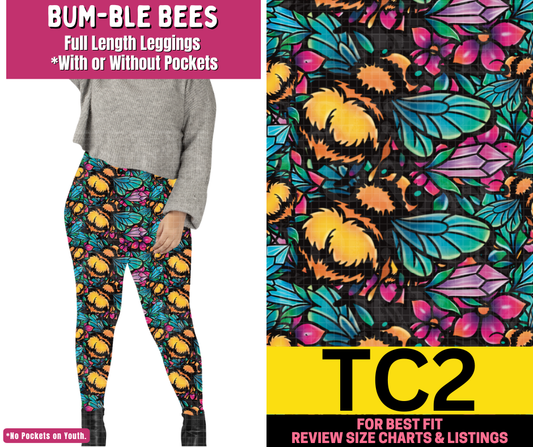 Bum-ble Bees Full Length Leggings w/ Pockets