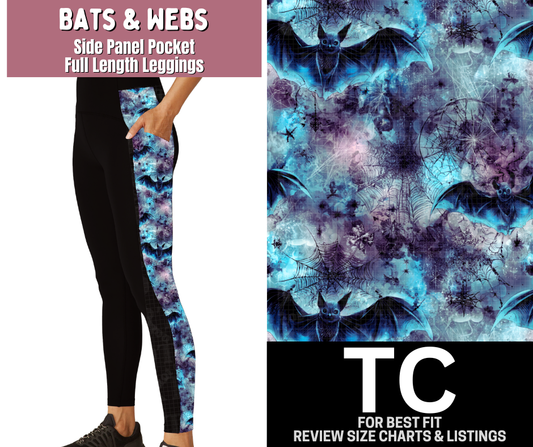 Bats & Webs Side Panel Pocket Full Length Leggings