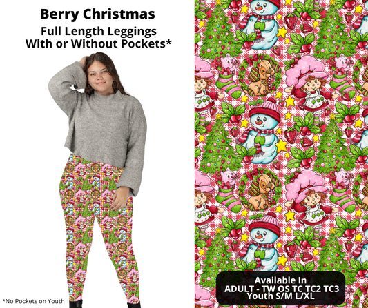 Berry Christmas Full Length Leggings w/ Pockets