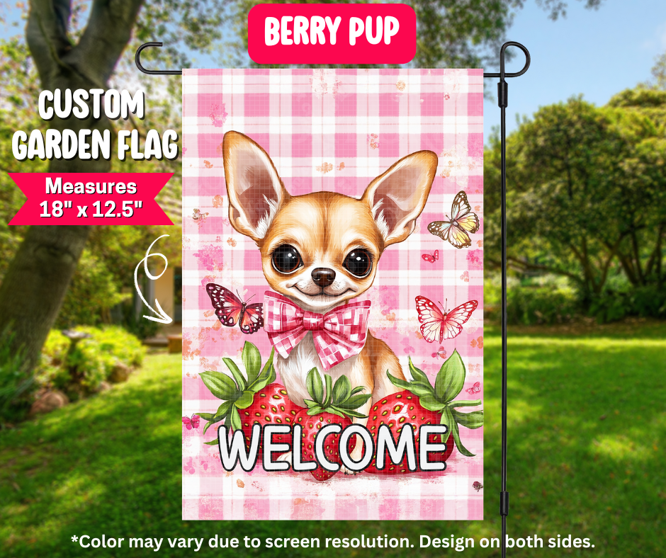 Berry Pup Garden Flag