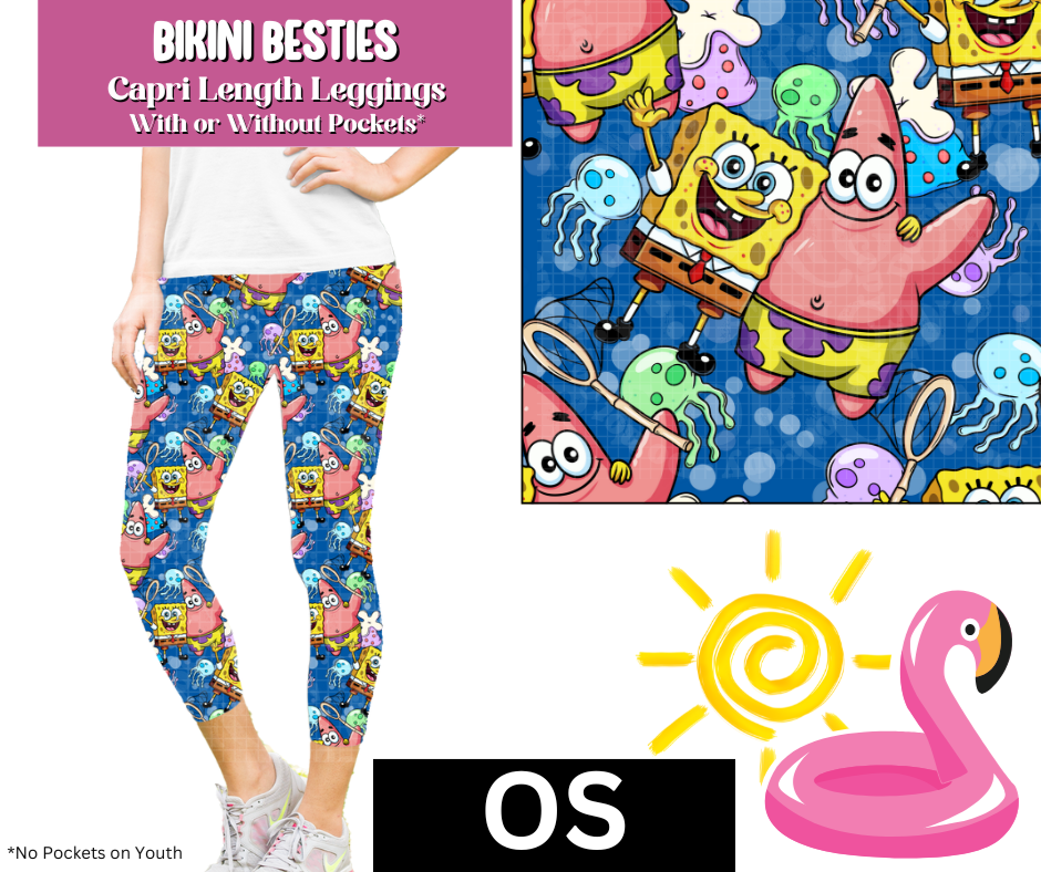 Bikini Besties Capri Length Leggings w/ Pockets