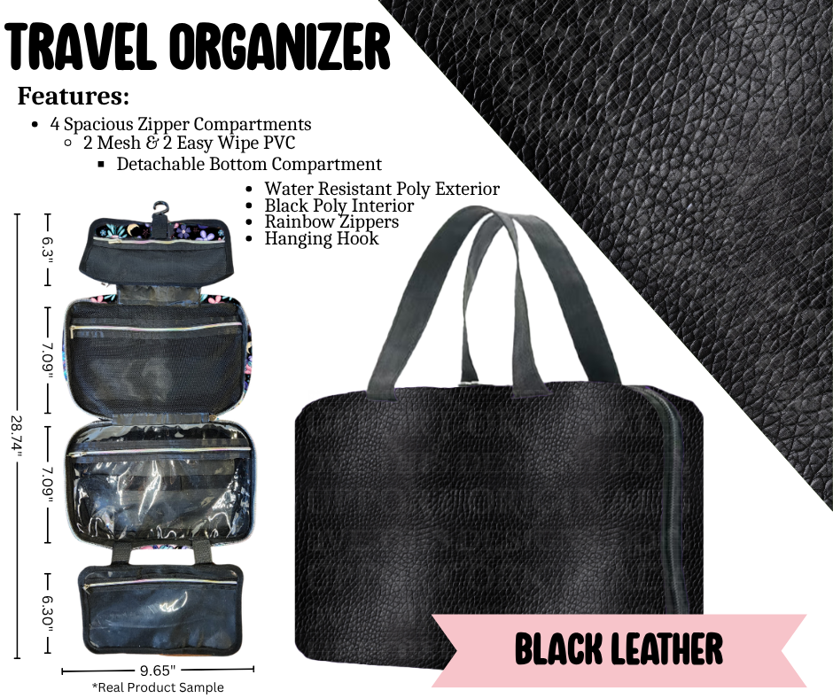Black Leather Travel Organizer