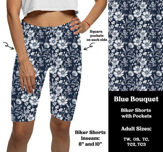 BLUE BOUQUET -  Bike Shorts with Pockets Preorder Closes  7/29