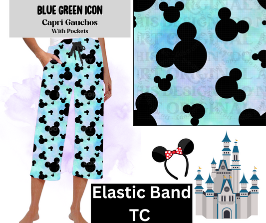 Blue Green Icon Capri Gauchos