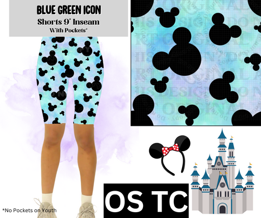 Blue Green Icon Jamaica Shorts w/ Pockets