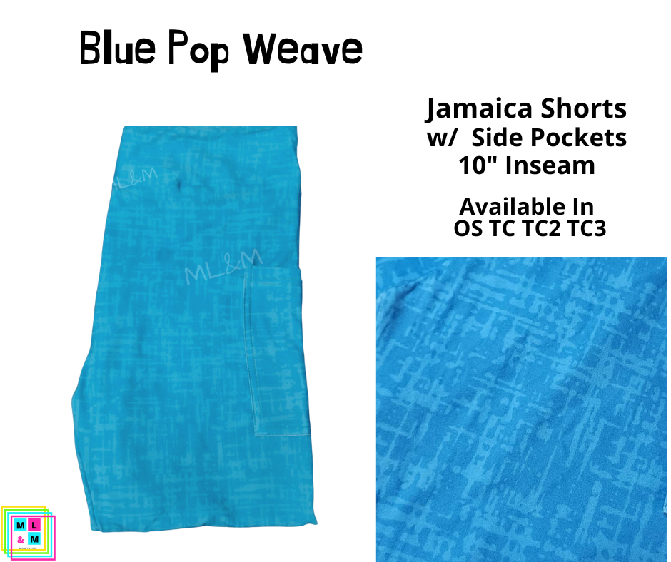 Neon Pop Weave Blue 10" Jamaica Shorts