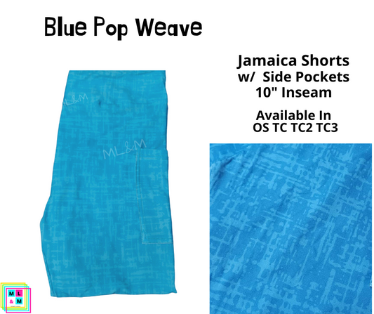 Neon Pop Weave Blue 10" Jamaica Shorts