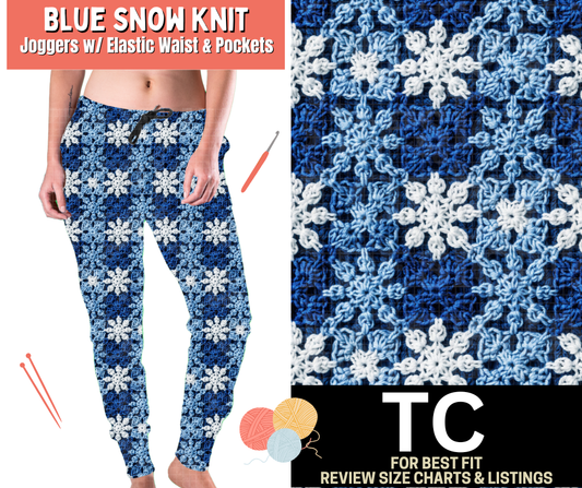 Blue Snow Knit Joggers