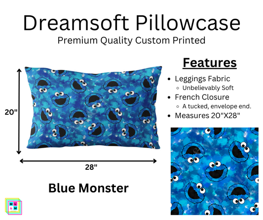 Blue Monster Dreamsoft Pillowcase