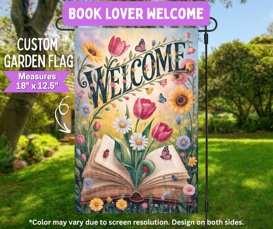 Book Lover Welcome Garden Flag