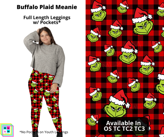 Buffalo Plaid Meanie Full Length Leggings w/ Pockets