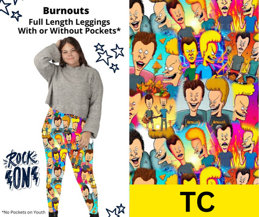 Burnouts Full Length Leggings w/ Pockets