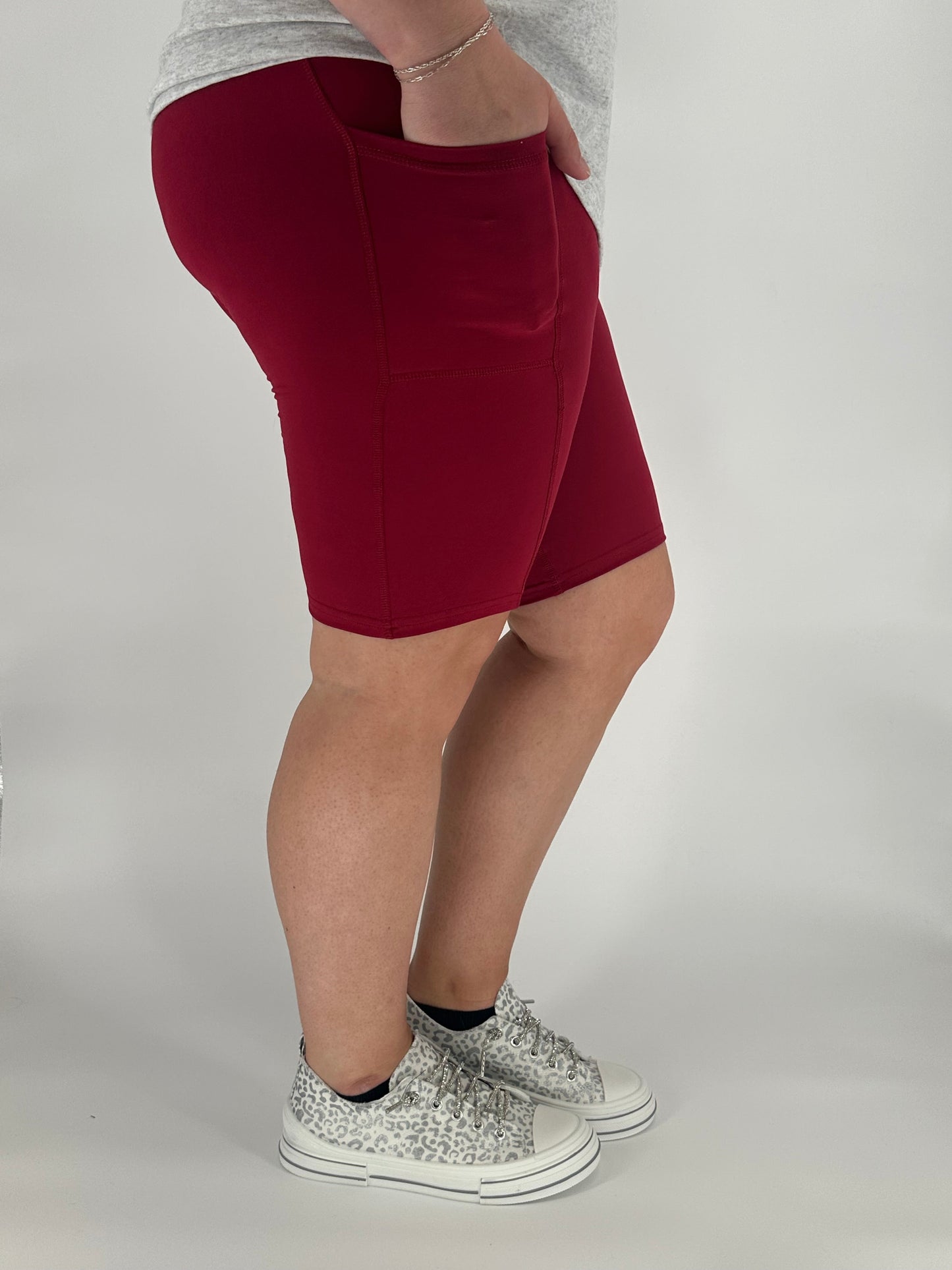 Wine Bermuda Shorts w/ Pockets