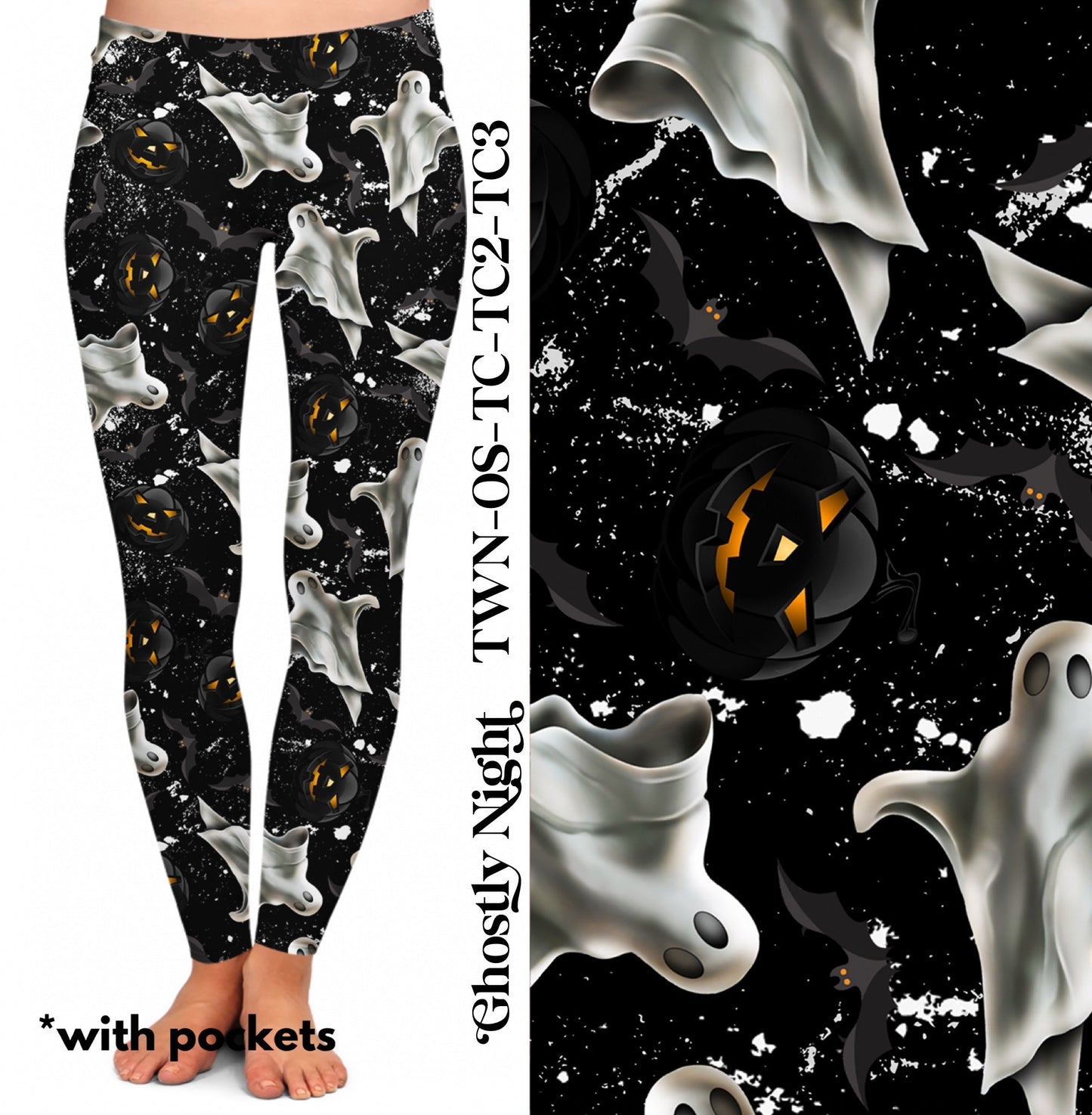 Ghostly Night - Leggings with Pockets