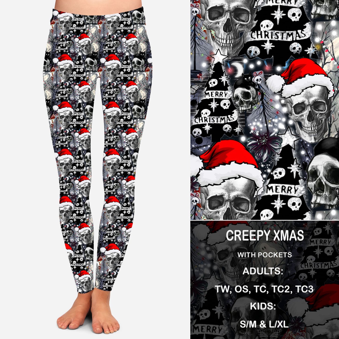 CREEPY XMAS - Leggings with Pockets Preorder Closes 8/11 ETA SEPT